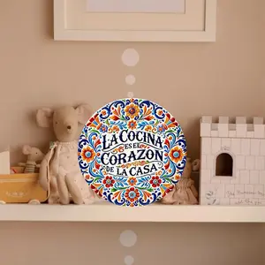 Letter Pattern Wall Art, Mexican Style Wall Decor, Decorative Sign for Spanish Kitchen, Wall Art for Home Restaurant Cafe Decor, Vintage Metal Sign