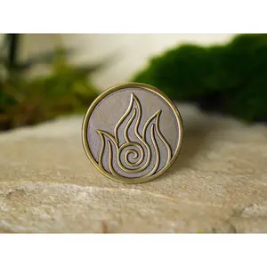 Firebender — Bronze Antique Embossed Lapel Pin Collectible