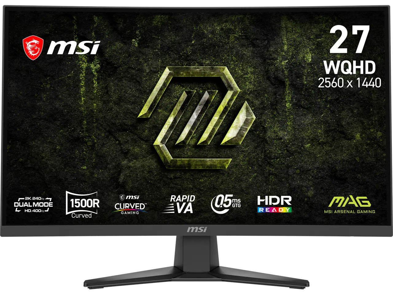 MSI 27 inch Dual Mode QHD 2K 1440P 240Hz Full HD 400Hz Adaptive Sync HDR Ready Curved Gaming Computer Monitor MAG 275CQDF X24