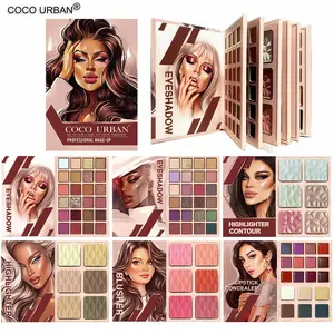 84Color All-in-One Cosmetic Tool - Multi-Finish Eyeshadow Palette with Rich Pigments, Glitter/Matte Textures, Blush, Highlighter & Lip Options for Full Makeup