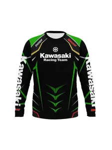 2025 Kawasaki Racing Outdoor Bike Motocross Lightweight Jersey Bmx Mountain Clothing Enduro Racing Shirt Breathable Long Sleeves T-Shirts