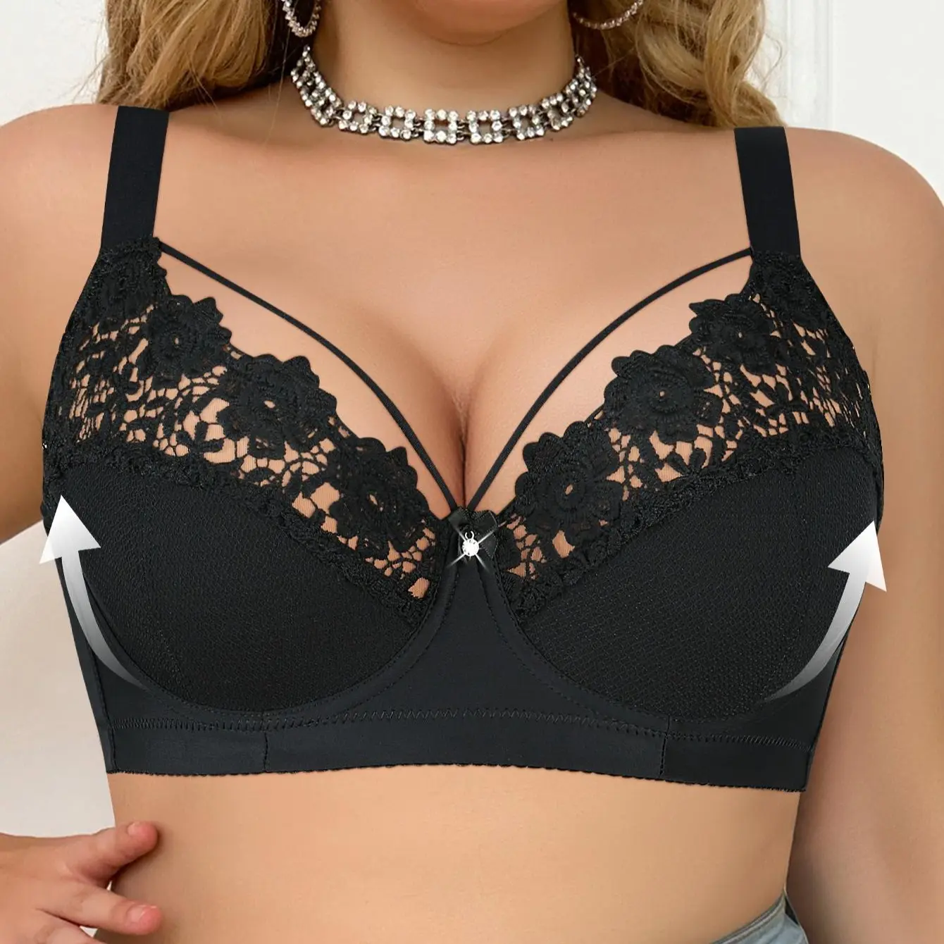 【BackToSchool】Plus Size Full Coverage Minimizer Bra for Big Busts Lift Breathable Comfort Sexy Black Lingerie Adjustable Straps Womenswear Everyday fantasy bra fit big  bust plus size Piece Style Elegance Customized SummerWins