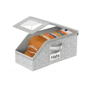 Stackable Baseball Cap Storage Box, Holds Up to 24 Hats – Durable Foldable Cardboard Organizer, Large Capacity Hat & Toy Storage Solution, Versatile Home & Bedroom Organizer, Dustproof, Space Saving