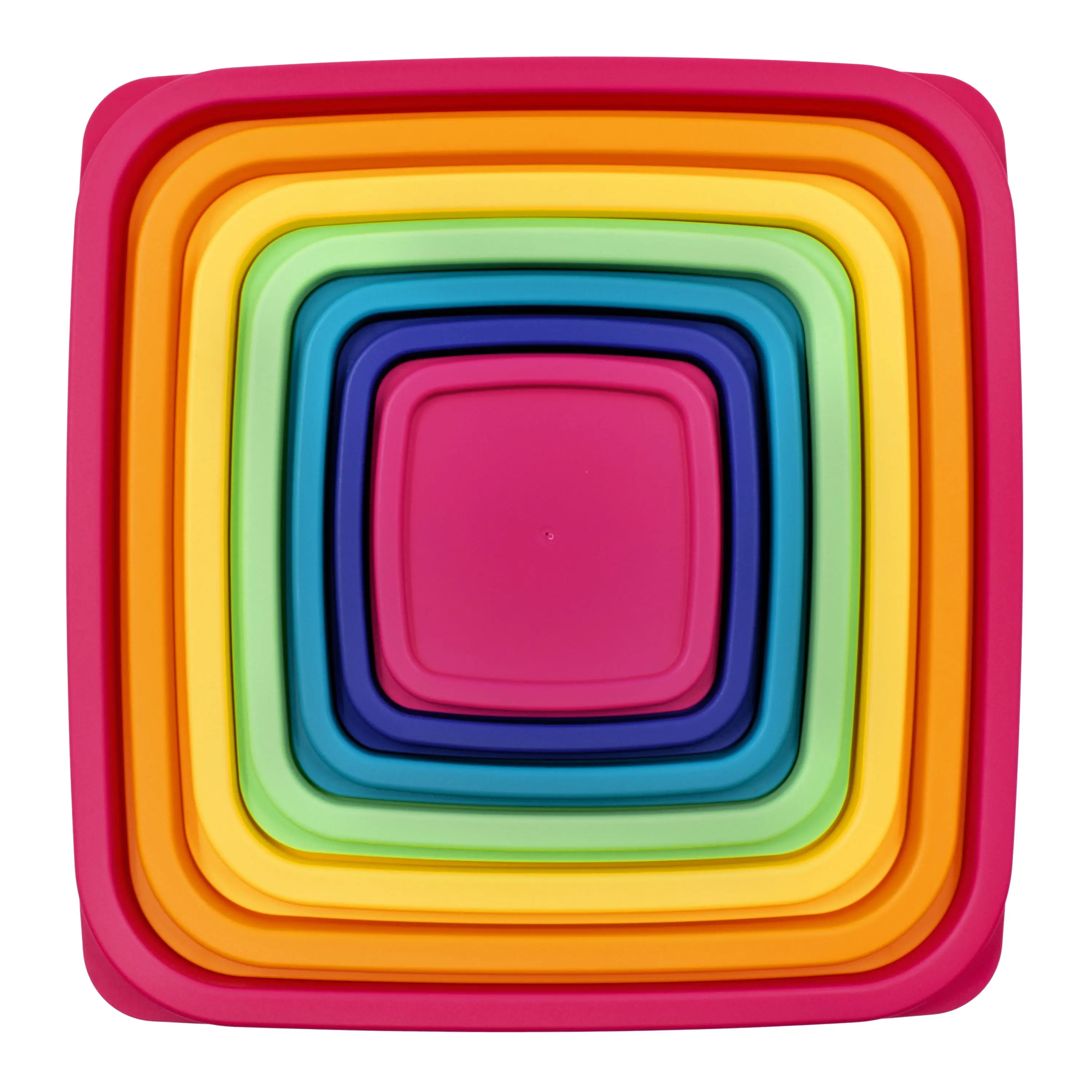 Mainstays Plastic Rainbow Food Storage Set, Multi Color, 14 Count, Best Used for Leftover Storage and Reheating
