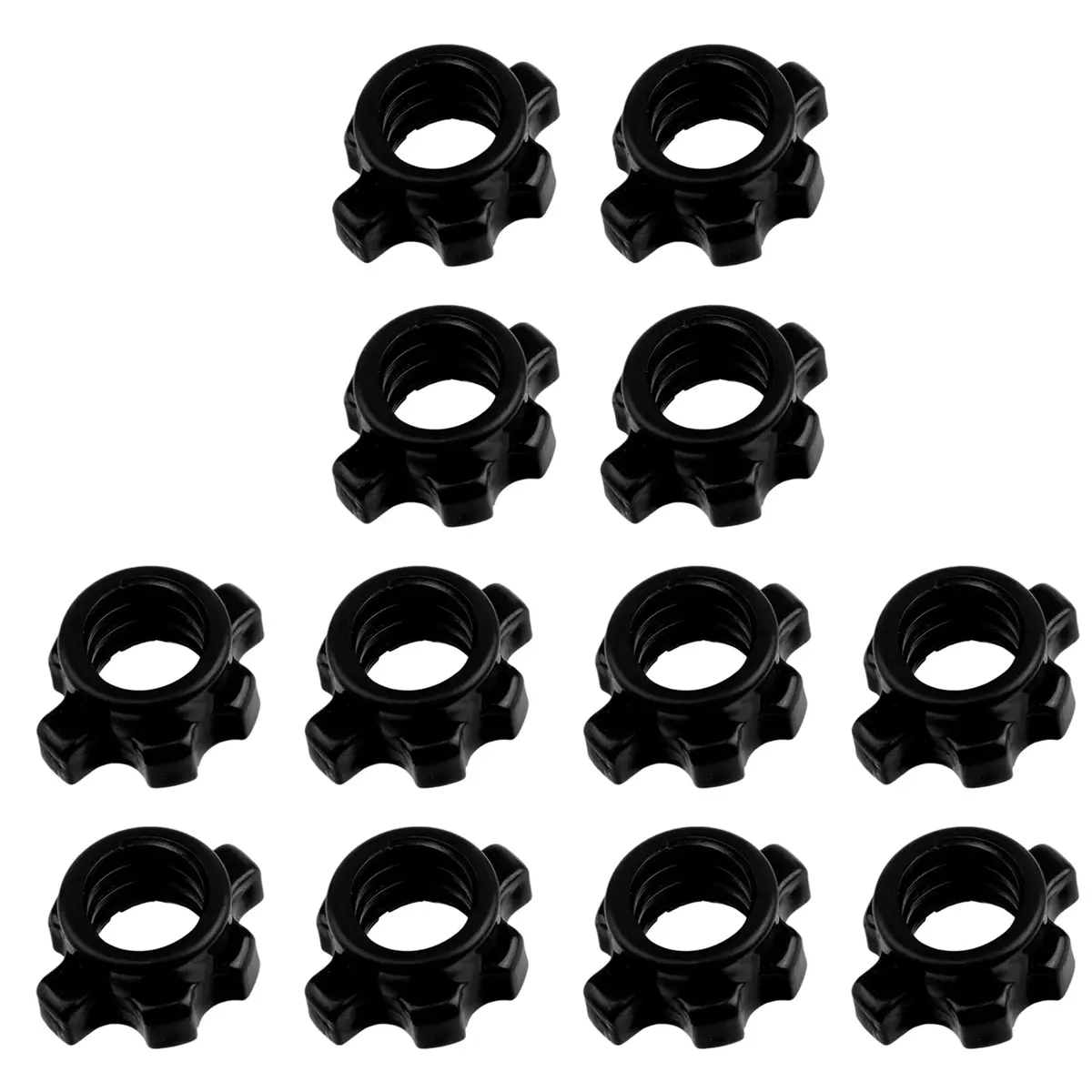 12 Pcs Dumbbell Bar Nuts - Plastic Spin Clamps, High-Quality Fine Workmanship Fitness Accessories, Easy-to-Install Weight Lifting Fixings, Durable and Safe for a Long Time Use