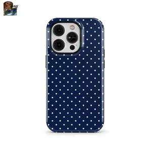 MagSafe iPhone Case Navy Blue Polka Dot Phone Case for iPhone 16 15 14 13 12 11 Pro Max, Custom Case