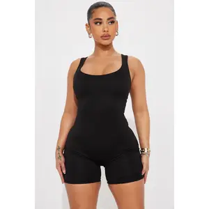 Janet Double Lined Romper - Black