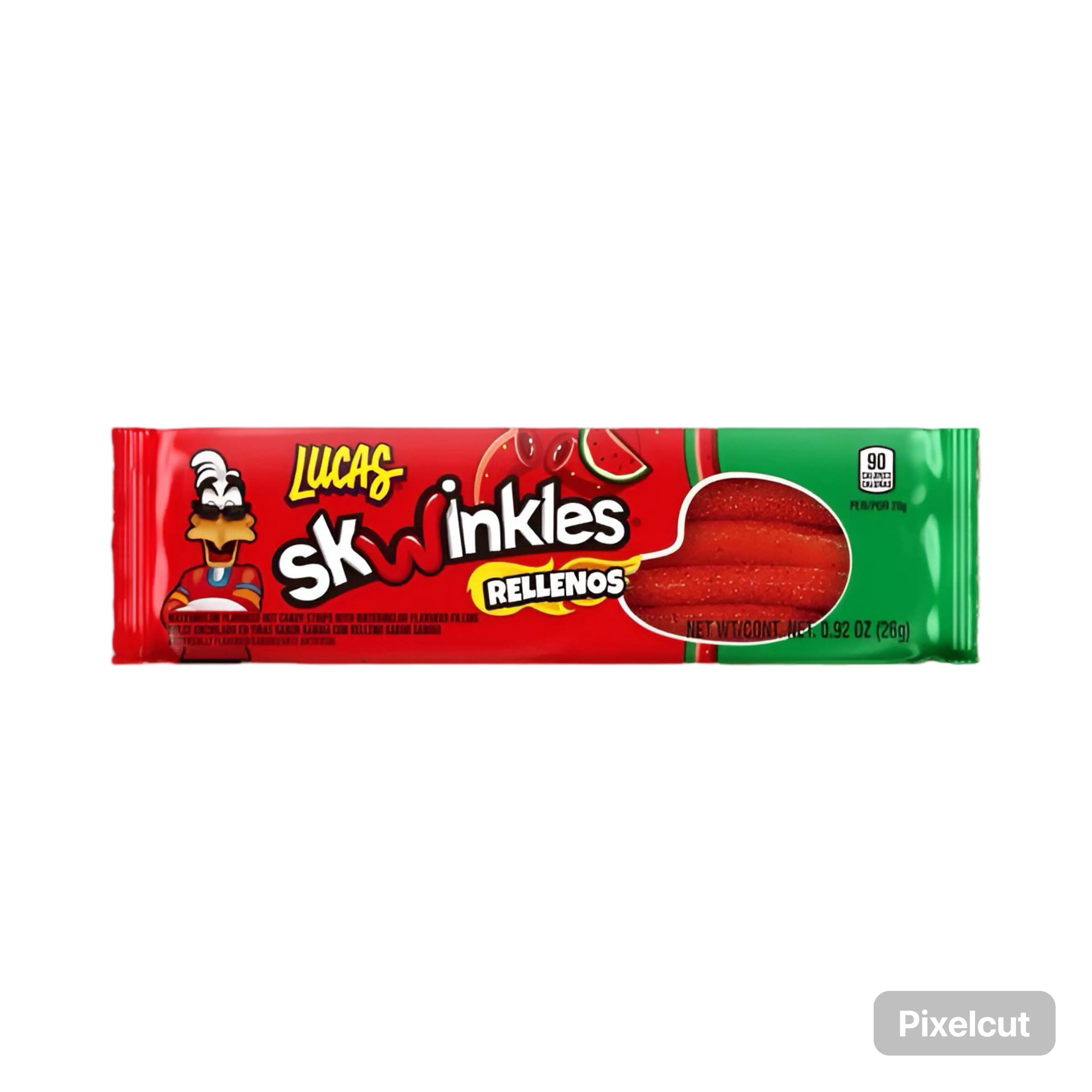 Lucas Skwinkles Rellenos Watermelon Mexican Candy Straws (12 Count), Sweet, Spicy, Chili, Dulces Mexicanos Snack Bonbon Chewy
