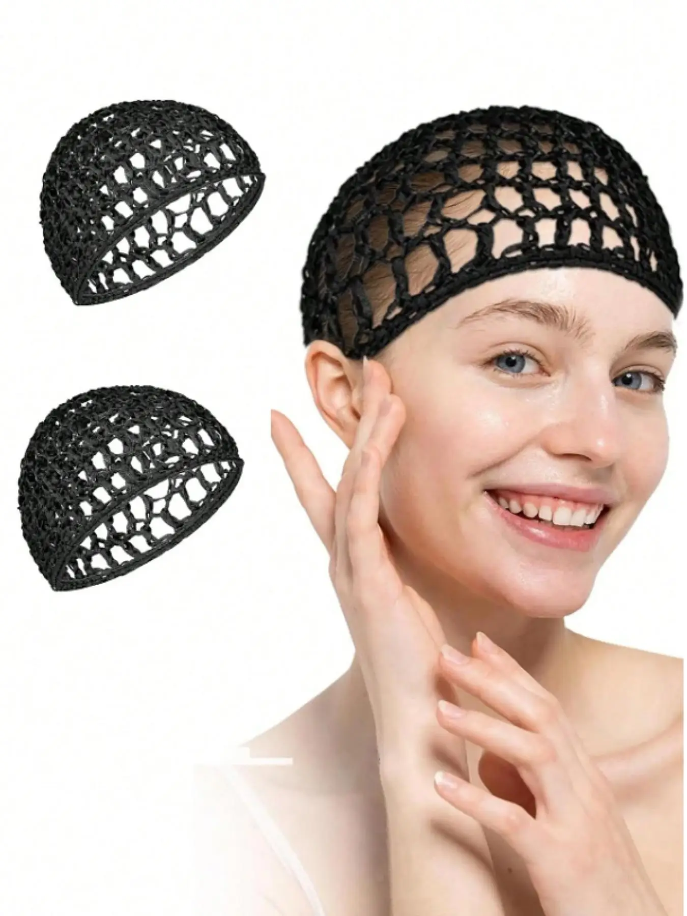 Solid Color Hollow Out Design Hats, Casual Elastic Hair Cap for Women, Fashionable Hair Accessories for Daily Wear