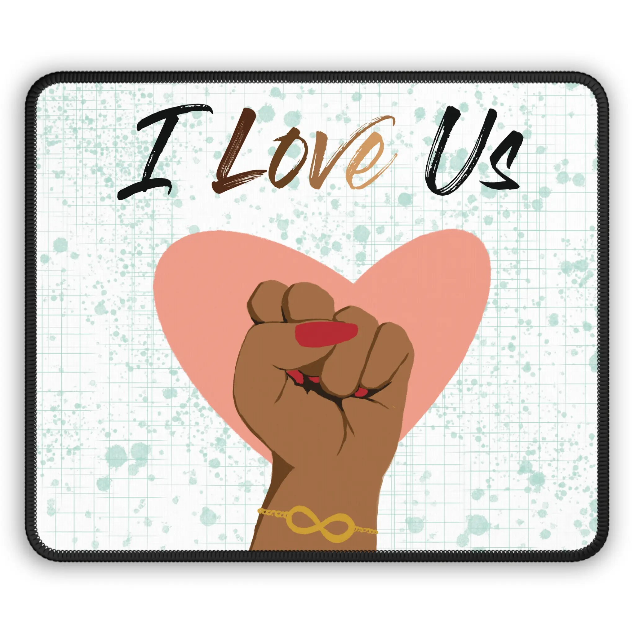 I Love Us White Gaming Mouse Pad - Perfect for Gamers