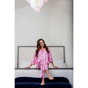 Women's Graffiti Nutcracker Pajama Set, Silky Soft 2-Piece Loungewear with 3/4 Sleeve Top and Drawstring Pants, Fabric