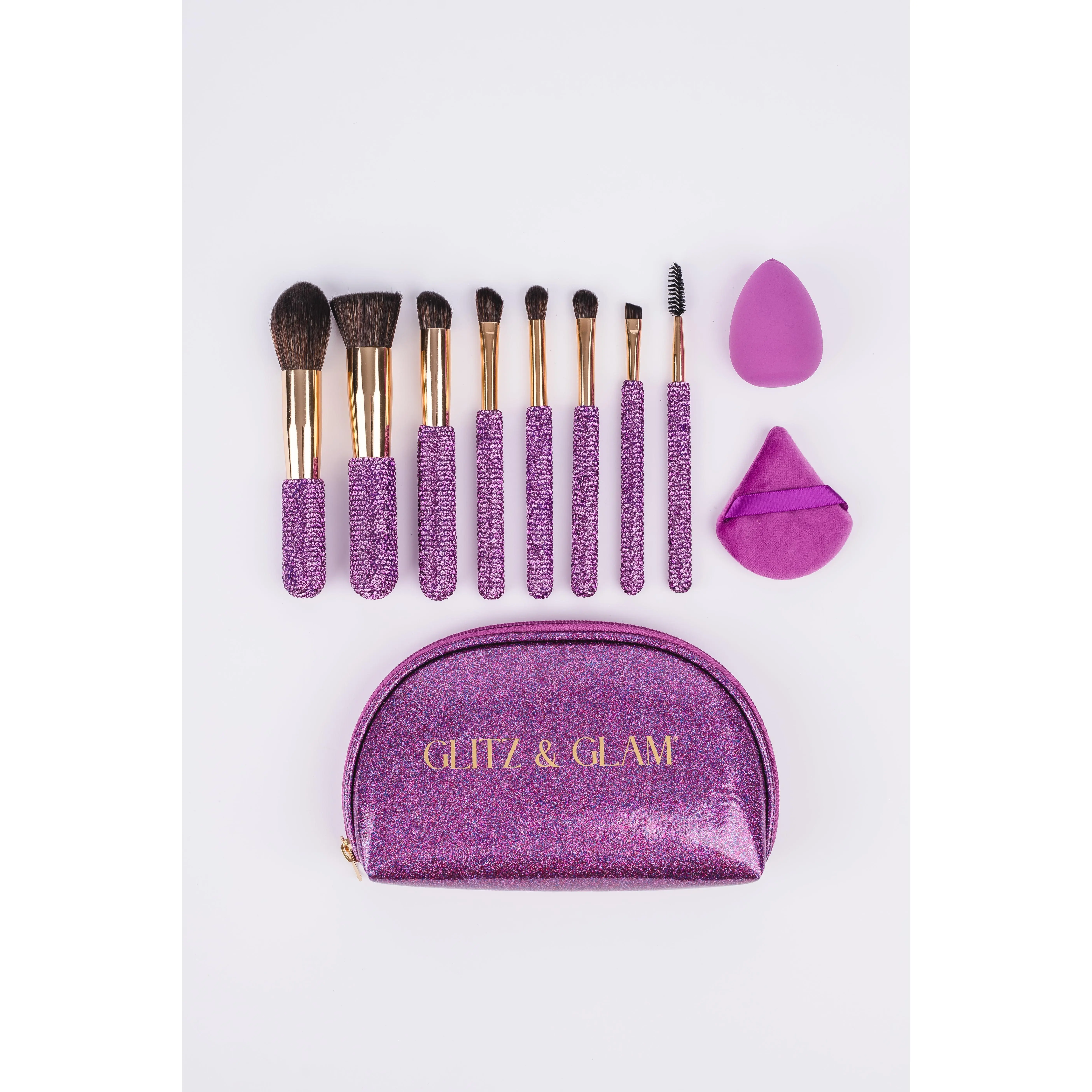 Violet Glitz & Glam |11pc Travel Brush Set | GG18779
