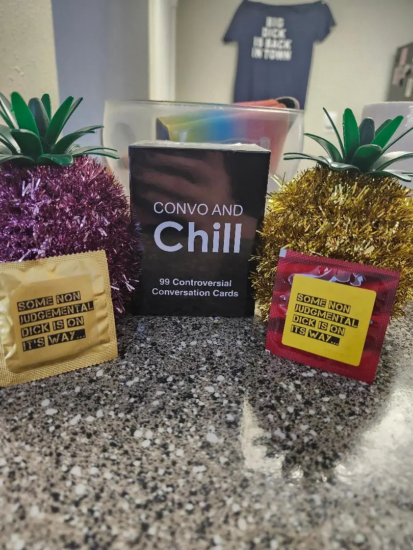 Valeska's novelty funny condoms and stickers. Holiday editions with confetti and all!