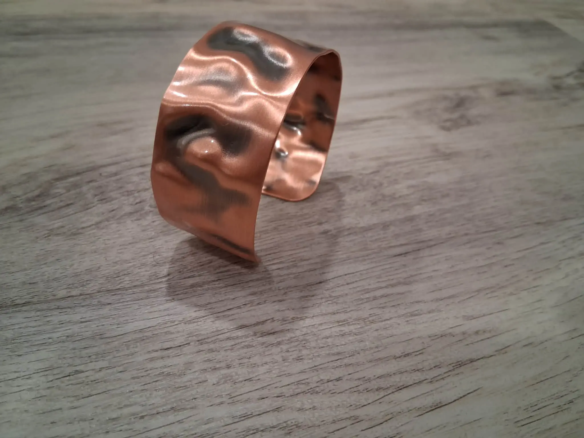 Hammered Oxidized Pure Copper Cuff