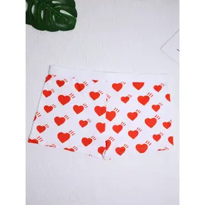 A Single Pack of Heart-Printed Silky Soft Men'S Boxer Shorts