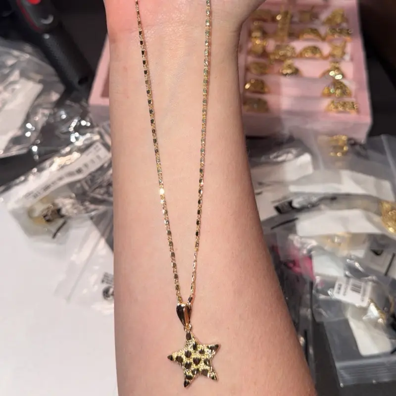 14k gold plated star nugget necklace