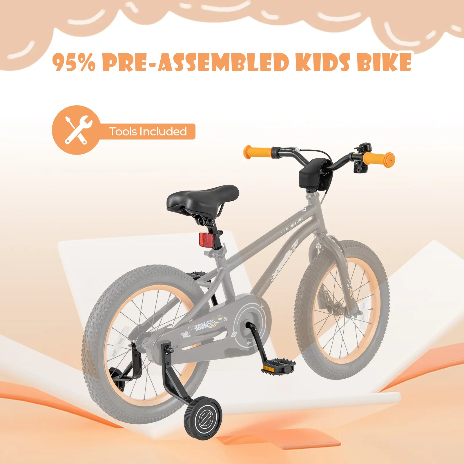 COSTWAY - 16-Inch Kids Bike Sport Bicycle for 4-7 Years Old with Adjustable Seat and Reflectors-16 inches