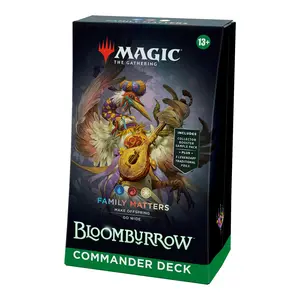Magic: The Gathering Bloomburrow Commander Deck - Family Matters (100-Card Deck, 2-Card Collector Booster Sample Pack + Accessories)