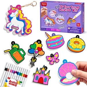 JoyCat Art Kit- 3D DIY Foam Texture Painting Kit, Unicorn & Princess Magic Puffy Paint Kit, Stocking Stuffers, Craft Kits for Kids, Easter Christmas Gift for Girls & Boys summerwins,summerwins