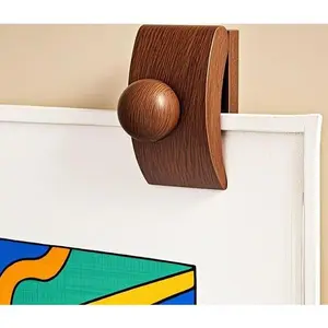 Wooden Wall Hangers for Display, 4 Pack Small Quilt Clips with Non-Slip Grip, Rustic Brown Home Decor Hooks, Durable Carpet Rug Holders, Easy Installation for Blankets and Tapestries Organiser Hangable