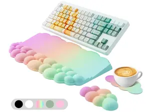 Cloud Ergonomic Keyboard Wrist Rest and Mouse Pad Set For Computer Laptop Mac Home Office