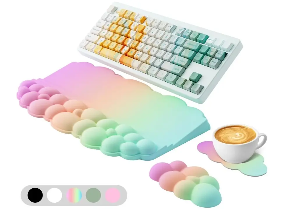Cloud Ergonomic Keyboard Wrist Rest and Mouse Pad Set For Computer Laptop Mac Home Office