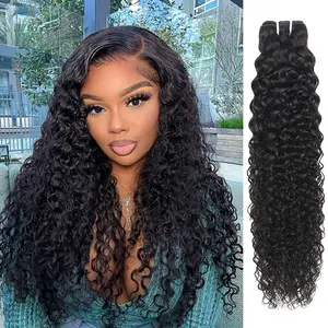 Karlami Brazilian Human Hair Deep Curly Bundles Body Wave/Loose Deep Wave-Unprocessed Straight Hair Bundles With 5x5 Closure Human Hair Bundles for Women Natural Black