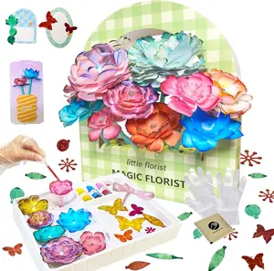 DIY Flower Bouquet Craft Kit, All-in-One Preschool Educational Art Toy, Suitable for Kids Ages 3-6, Indoor Family & Kindergarten Classroom DIY Craft, Ideal Birthday Easter Christmas Valentine's Day Gift for Girls