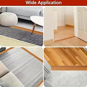 Self-Adhesive PVC Floor and Carpet Transition Strip, Durable Threshold Strip, 2m/78.74in, Easy Install, Protects Floors, Ideal for Hardwood and Tile