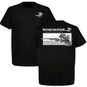 Winchester Repeating Arms T-Shirt – Skeleton Cowboy Graphic Tee, White  Menswear, Vintage Western Hunting Shirt, Perfect Gift for Gun & Cowboy Fans.