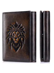 Vintage Men Trifold Front Pocket Wallet Genuine Leather Slim RFID Blocking Wallet with ID Window 8 Credit Card Holder Vintage Style Wallet Leather Rfid Wallets