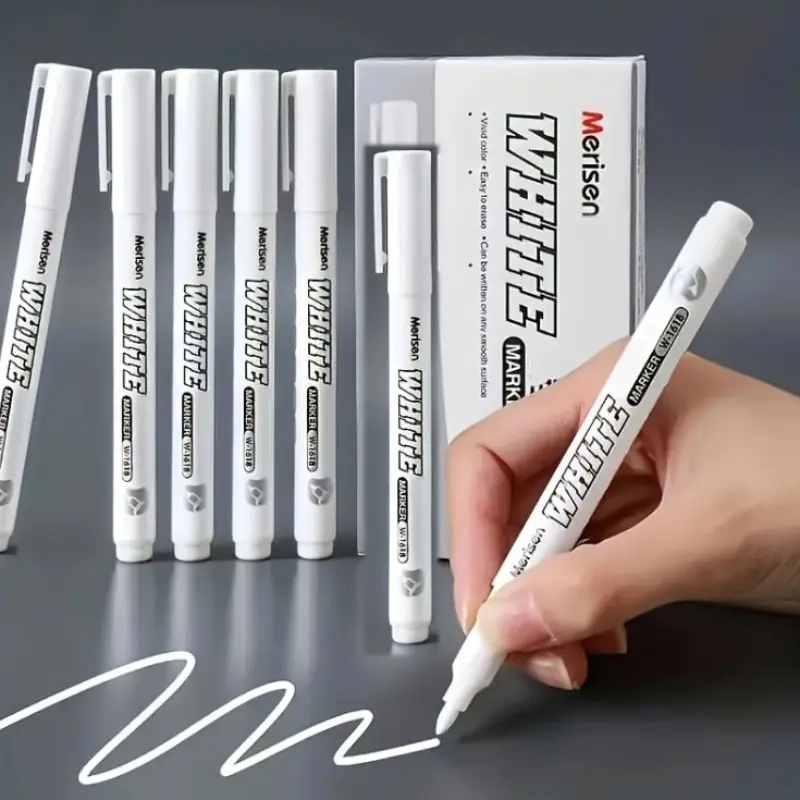 White Acrylic Paint Pens,White Markers Paint Permanent Marker Pens, Fine Tip 1-2mm High Opacity Waterproof Ink Paint Pen for Artist Fabric Rock Painting Tyre Art Paper Glass for Drawing,Coloring,Graffiti,DIY Crafts