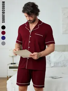Men's Home Clothing Set, Pajama Loungewear, Comfortable Fashion Two-Piece Design, Ideal for Daily Use, Relaxing at Home or Travel, Multiple Colors Available