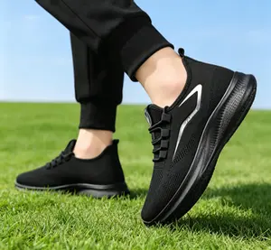 Light Knit Athletic Sneakers for Men, Breathable Low-Cut Lace-Up Running Footwear with Round Toe, Mixed PU & Fabric Wear-Resistant Construction. Ideal for Daily Casual Outings, Outdoor Running and Gym Workouts, All-Day Comfort & Superior Airflow.