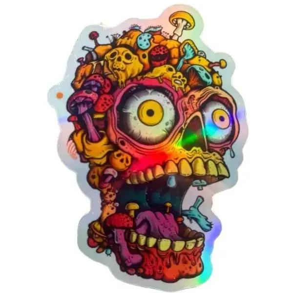 Skull Sticker +  Hologram Stickers + Trippy Stickers