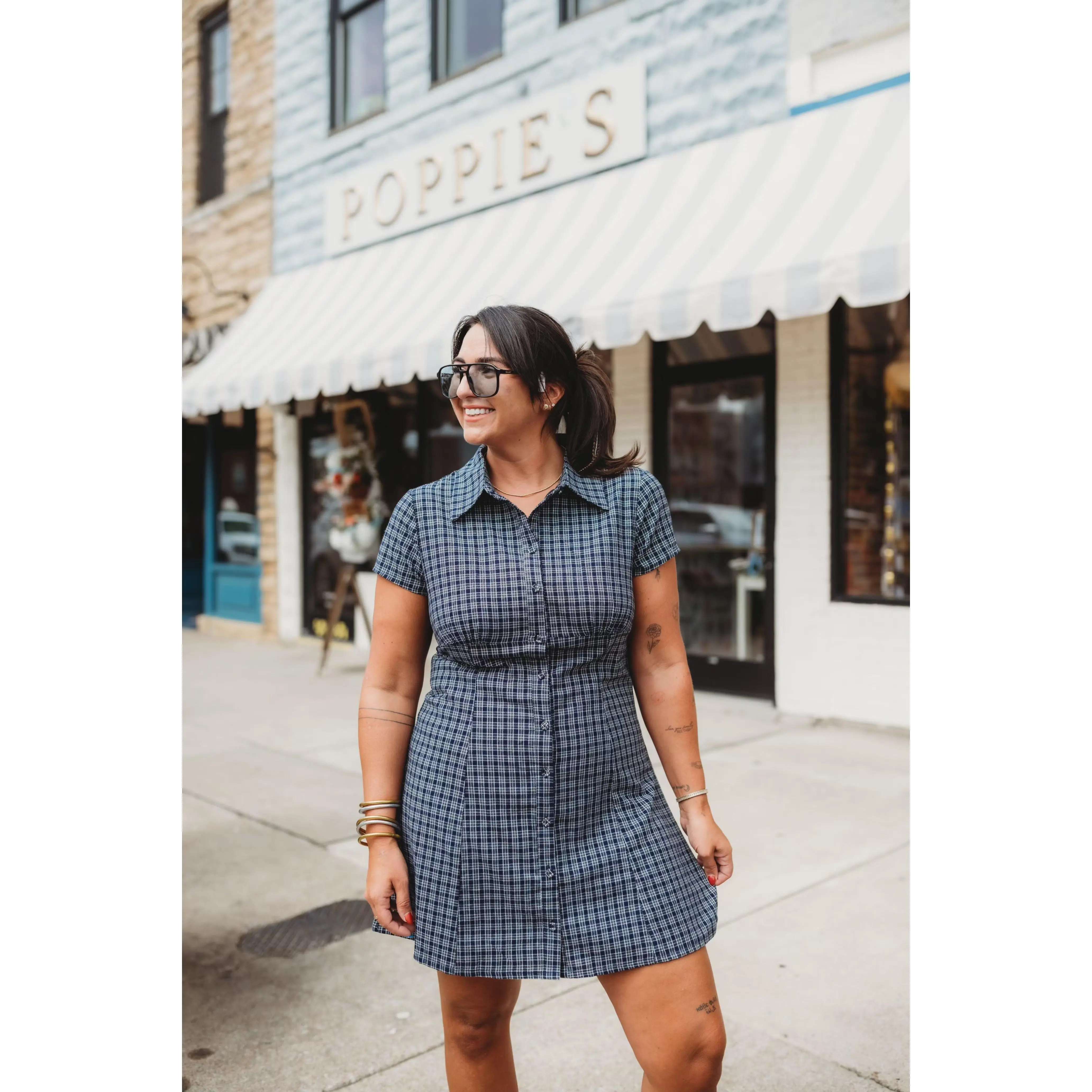 Polly Plaid Midi Dress