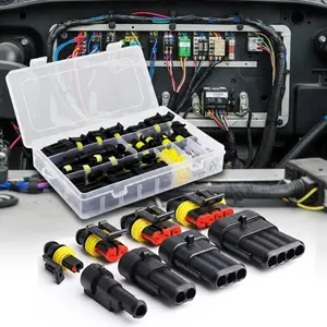 Waterproof Wire Connector Kit: 1 2 3 4 Pin Terminals for Automotive Truck Electrical Harness, 300V 12A Weatherproof DIY Repair Tools with Storage Box