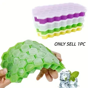37-Compartment Hexagonal Silicone Ice Tray, Food Safe, Durable, Easy to Clean, Honeycomb Design, Ideal for Home Kitchen Use