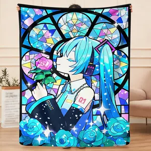 Hatsune Miku inspire the simple flannel Blanket, Cozy Chic Blanket, to fit travel rest, pulling comfort into scenes, giving partners at carnival, and igniting vitality of journey