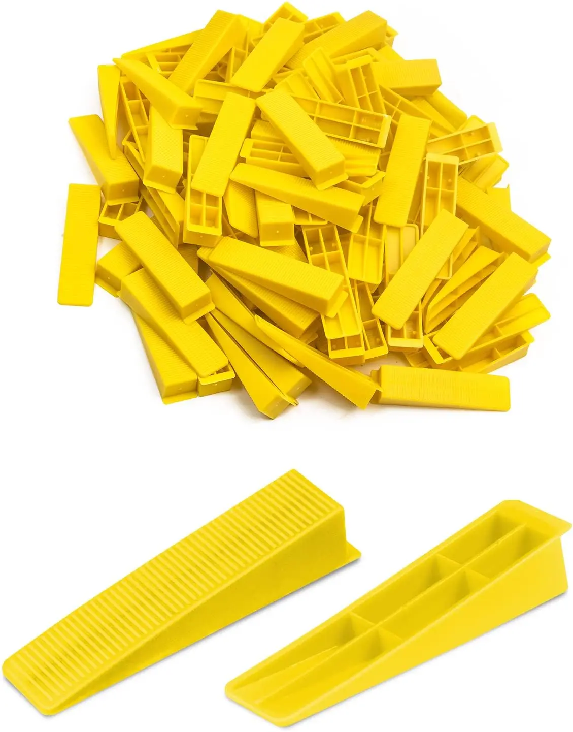 Tile Leveling System Wedges, 300 count  Tile Leveler Wedges for 1/8",1/12",1/16", 1/32" Spacers and Tile Leveling System Clips, Tile Leveler Tools for Wall/Floor Tile & Stone Installation(Yellow)