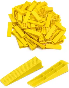 Tile Leveling System Wedges, 300 count  Tile Leveler Wedges for 1/8",1/12",1/16", 1/32" Spacers and Tile Leveling System Clips, Tile Leveler Tools for Wall/Floor Tile & Stone Installation(Yellow)