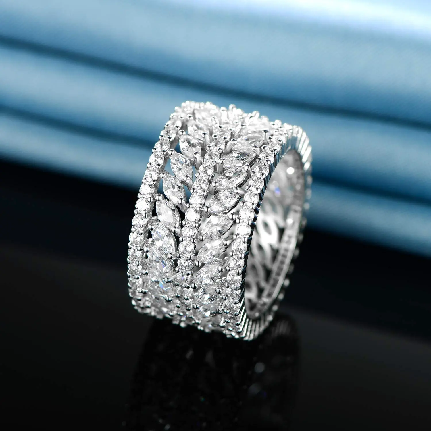 Gemsme Marquise Cubic Zirconia Eternity Statment Ring for Women  promise ring darry ringR-0561-W