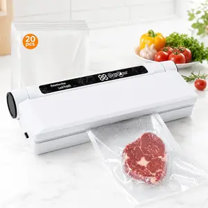 Vacuum Sealer Machine, 2026 Upgraded Full Automatic  Sealer with Professional Sealing System, Dry & Wet Modes for  Preservation & Sous Vide, Slim Design, Incl 20 Bags, White