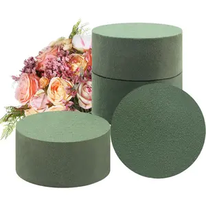 4-Pack Round Floral Foam Blocks - 3.15"x3.15"x1.57" for Fresh & Artificial Flowers (Wet/Dry) Diy Material Crafts Handcraft Handicraft Diy Kit Durable