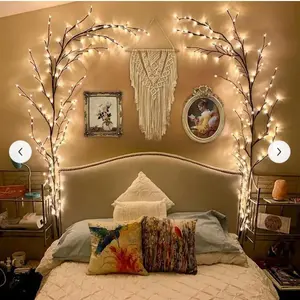 Cherry Blossom Lights Pink Cherry Blossom Tree Branches Flower LED Lights for Walls 1.8m 96 Flowers Enchanted Willow Vine Lights   ed lights bedroom     Indoor Decor USB-Powered with Remote Rechargeable Foldable Piano Motion Sensor Dimmable Under Cabin