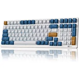 RK ROYAL KLUDGE RK98 Wireless Mechanical Keyboard, Tri-Mode 2.4G/BT5.1/USB-C Hot Swappable Full Size Keyboard, RGB Backlit Gaming Keyboard, Massive Battery Software Support, Brown Switch