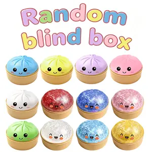 [Blind Box] 2026 New Glitter Dumpling Squishy with Steamer Box, Soft Sensory Fidget Steamed Bun Squeeze Tool for Adult Stress & Anxiety Relief, for Home Office Party