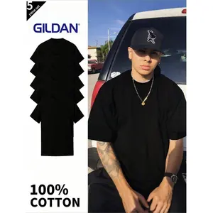 GILDAN 5-Pack Men's 100% Cotton Tees (S-4XL) | Essential Bulk Value Crew Neck Tops, Breathable Soft Everyday Basics, Best Multipack Gift for Him