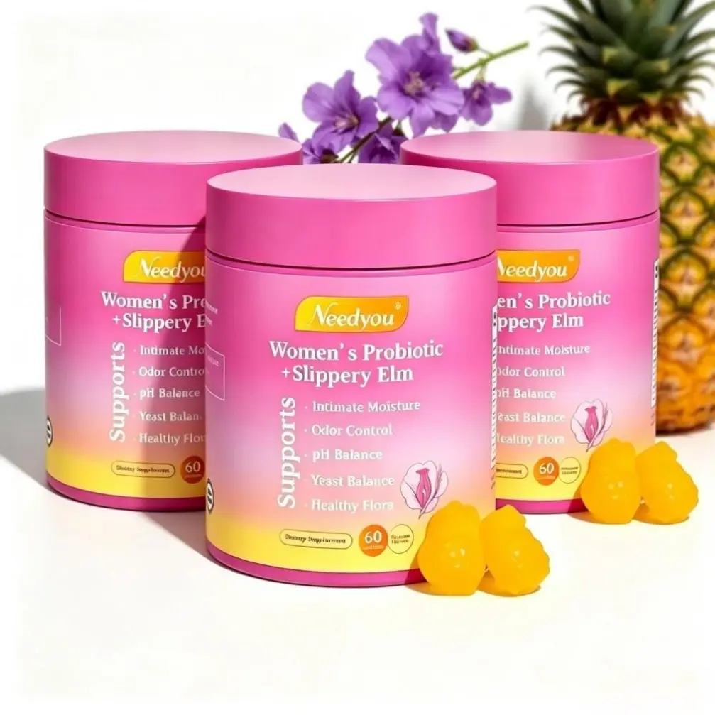 Her Juicy Feminine Probiotics Gummies- Multi-Action Formula with Slippery Elm, Prebiotics & Lactobacillus Probiotic Mix for Balanced pH & Mild Intimate Dryness Support, Pineapple 60 Counts