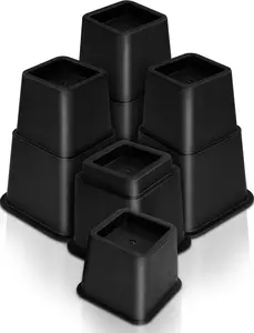 Adjustable Bed Risers 3, 5, 8 Inch – Heavy Duty Furniture Riser Set of 4 for Beds, Couch & Desk – Under Bed Storage & Dorm Room...